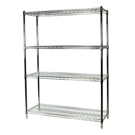 Storage Max Chrome Wire Shelving Unit 24 X 36 74 4 Shelves Storage Max Chrome Wire Shelving Unit 24 X 36 74 4 Shelves