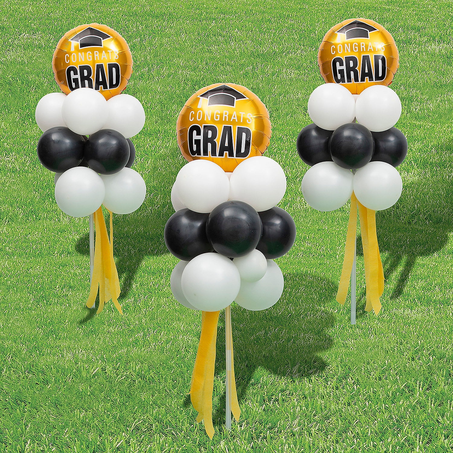 Yellow Graduation Balloon Yard Stake Topiary Kit, Party Decor, 55