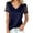 C471/Navy, variant on Women Tops Solid Color Mesh Draped Neckline Puff Short Sleeve T Shirt Elegant Casual Top For Daily Wear Comfortable Fashion Clothes