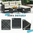 thumbnail image 6 of Aukfa Outdoor Patio Wicker Rattan Sectional Sofa with Table & Beige Cushions for Yard, Garden, Porch, 6 of 7