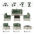 thumbnail image 7 of MRUAKA Outdoor Patio Furniture Set, 5-Piece Modular Sectional Sofa With Tea Table and Free Cushion, PE Wicker Outdoor Conversation Set for Patio, Garden, Backyard,Green, 7 of 7
