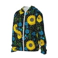 thumbnail image 2 of Fotbe Sunflowers And Blue Flower Men's Women's UPF 50+ Sun Protection Jacket Hooded Cooling Shirt with Pockets Hiking Outdoor Performance-Large, 2 of 9