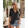 thumbnail image 4 of Zeagoo Women's Short Sleeve 2025 Summer Crochet Cropped Cardigan V Neck Button up Bolero Shrug Sweater, 4 of 5
