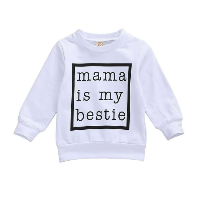 CNKOO Bébé Bébé Garçon Fille Sweat-Shirt Automne Hiver Tenues Lettre Imprimé Pull à Manches Longues Vêtements