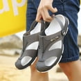 thumbnail image 5 of HaoXianJian Men's Sandals Cut Out Sandals for Men 2025 Casual Two- Use Beach Slipper Leather Open Toe Strap Buckle Sole Solid Color No-slip Summer Beach Water Shoes Outdoor Hiking Sandals, 5 of 8