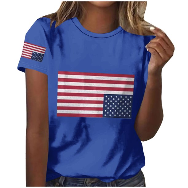 Tops de Cuello Redondo para las Mujeres de Manga Corta Impresa Casual, Camiseta de Moda para Uso Diario Y de Fiesta