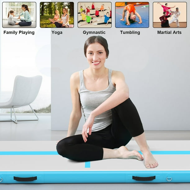 Goplus13FT Air Track Inflatable Gymnastics Tumbling Mat w Pump Indoor Outdoor Navy Walmart