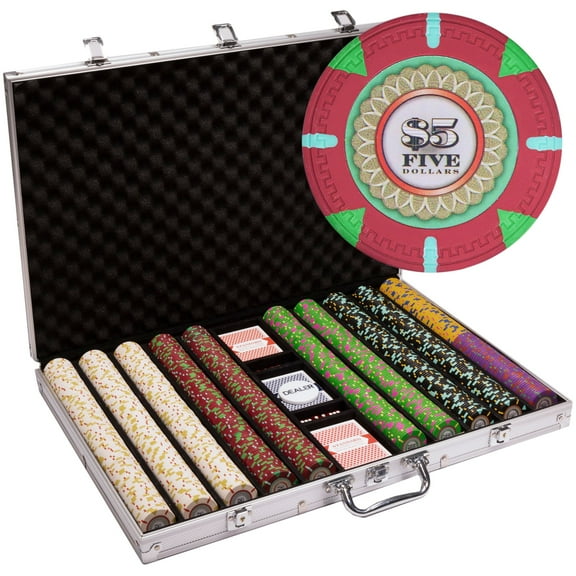 Playzaic 1000-piece Aluminum The Mint Poker Chip Case - 13.5-gram Heavy Clay Composite Set