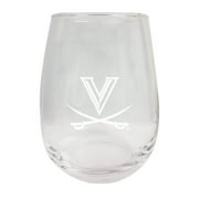 Virginia Cavaliers Etched Stemless Wine Glass 9 oz 2-Pack