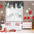 thumbnail image 3 of Christmas Snowman Windows Valances Christmas Pine Tree Snowy Kitchen Short Curtain Valances with Rod Pocket Xmas Small Farmhouse Window Topper Decoration 52x18inch, 3 of 6