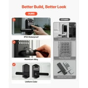 KFFKFF Keyless Entry Door Lock with Handle, Electronic Door Lever with Keypad, Programmable User Codes, Keyed Access, Auto Locking, Privacy Password Protection, Illuminated Keypad
