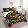 thumbnail image 3 of Erosebridal Colorful Neon Cat Bedding Queen Size,Pet Animal Comforter Sets with Sheets,Paws Kitten Lover Bedding Sets Queen Size For Teens,Microfiber Bedroom Decor,7-Piece, 3 of 6