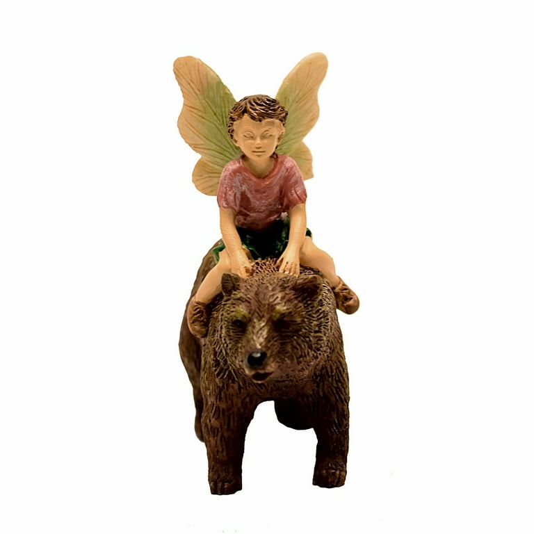 Fairy Boy Riding Bear Miniature Garden Ornament Mini Dollhouse Decor Accessory Fairy Boy Riding Bear Miniature Garden Ornament Mini Dollhouse Decor Accessory