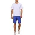 thumbnail image 2 of INSPIRE CHIC Men's Shorts Plaid Golf Color Block Flat Front Formal Check Shorts 32 Blue, 2 of 5