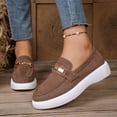 thumbnail image 6 of KEGIRLOM Women's Fashionable And Casual Spring Low-Cut Metal Decoration Vintage Round Head Wearable Flat Shoes Brown 5.5, 6 of 8