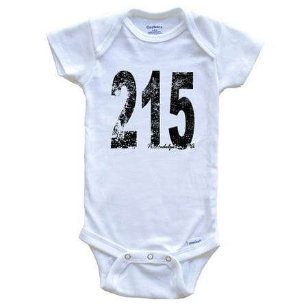 

215 Philadelphia Pennsylvania Area Code Baby Bodysuit - One Piece Baby Bodysuit 6-9 Months White