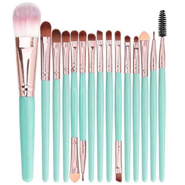 Xihbxyly Juego de 15 Brochas de Maquillaje, Kit de Artículos de Tocador, Juego de Brochas de Maquillaje de Lana