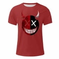 thumbnail image 6 of UVEASISHA Men's Novelty Graphic T-Shirts Short Sleeve Funny Face Printed Casual Tees Breathable Slim Fit Gym Workout Shirts Comfy Crewneck Pullover Red M, 6 of 6