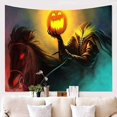 thumbnail image 1 of Horror Skeleton Halloween Tapestry Halloween Pumpkin Decoration Halloween Pumpkin Pattern Flannel Fabric Wall Covering Tapestry Hanging Tapestry 150X2, 1 of 2