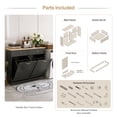 thumbnail image 5 of AHB Double Tilt Out Trash Cabinet with Drawers and Handles, Fits Two 13 Gallon Trash Bins, Kitchen Trash Can Storage Organizer, 40"L x 13"W x 36"H, Black/Light Brown Top, 5 of 9