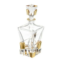 Majestic Gifts Inc. Majestic Gifts In European Crystal Square Whiskey Decanter-W/Gold-28oz