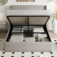 thumbnail image 5 of Einfach Queen Size Lift up Platform Storage Bed Frame with Fabric Upholstered Wingback Panel Headboard, Beige, 5 of 12