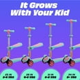 thumbnail image 5 of Skidee Kick Scooters for Kids, Adjustable Height, Foldable, LED Lights, Rear Brake, Ages 2-12, Marshmallow, 5 of 6