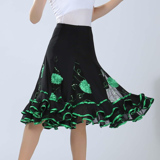 Disfraz elegante de salón Macarena larga de columpio para damas flamencas color verde