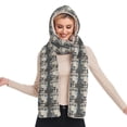thumbnail image 2 of BZSMCE Warm Fleece Hood Scarf Wrap Snow Leopard Gaze Pattern, 2 of 7