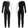 thumbnail image 2 of Aislor Girls Long Sleeve Full Body Unitard Gymnastics Leotard Rhinestone Ballet Dance Jumpsuit 4-16, 2 of 7