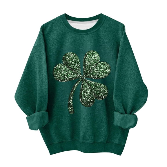 hotojiny St. Patrick's Day Shirt for Girls Cute Graphic T-Shirt Toddler Boys Long Sleeve Pullover Kids Tops St. Patrick's Day Gift 1-13 T