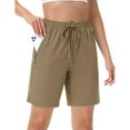 thumbnail image 2 of TACVASEN Women's Hiking Shorts Quick Dry Lightweight Water Resistant Athletic Shorts with 3 Zipper Pockets Drawstring Waistband, 2 of 6