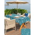 thumbnail image 4 of Outdoor Tablecloth with Umbrella Hole and Zipper, Teal Snowflake Christmas Rectangle Table Cloth 54x80 Inch Waterproof Tablecloth, Xmas Snowflake Picnic Table Cover for Patio Camping, 4 of 7