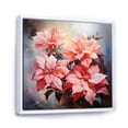 thumbnail image 2 of Designart "Pink Poinsettias love expression" Floral Floater Framed Wall Art Living Room, 2 of 7