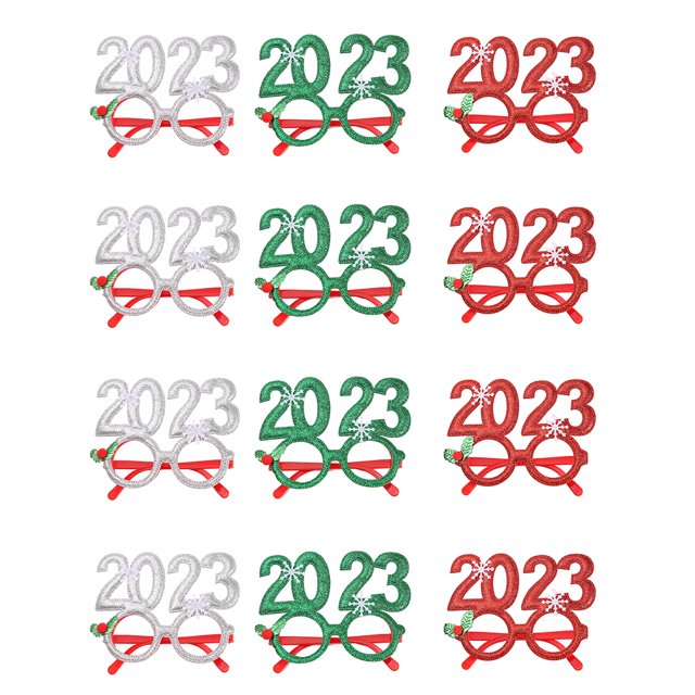 12 2023 gafas feliz año nuevo montura de gafas accesorios de vestir para fiesta de navidad fiesta de fin de año Vhermosa CPB-SSW158
