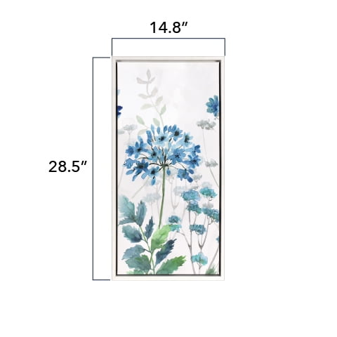 Crystal Art Gallery CA Danhui Nai Blue Agapanthus Floral Framed Canvas Art, 14.8" x 28.5", Modern