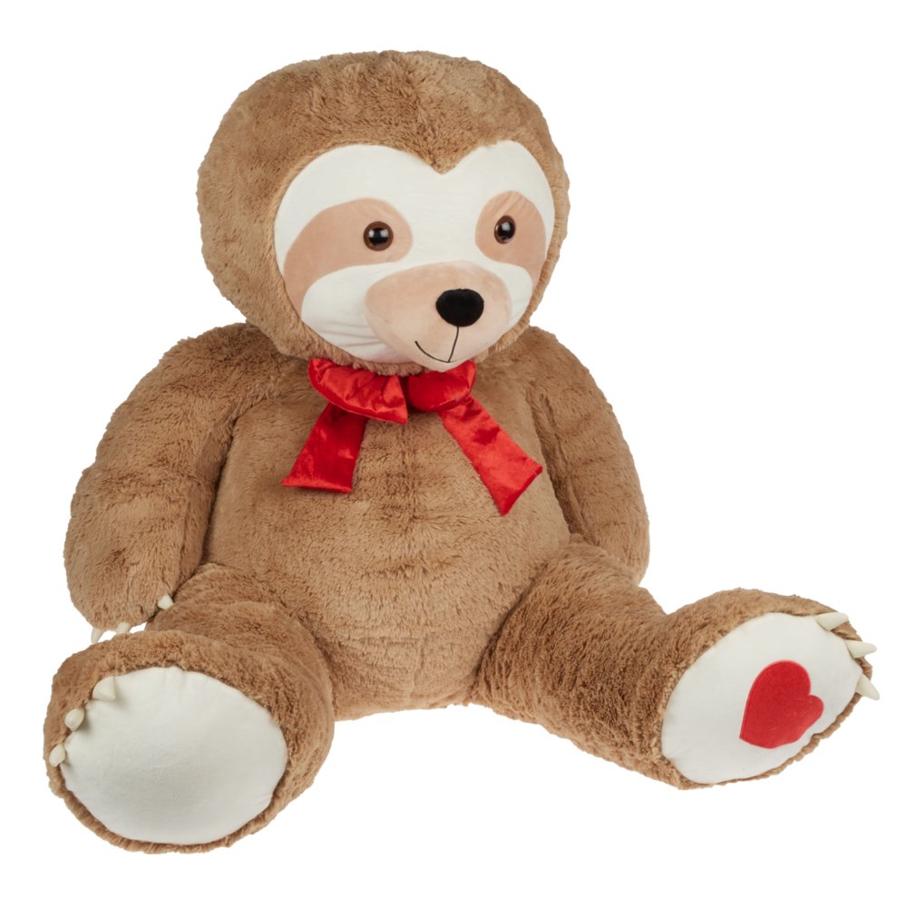 Way To Celebrate Valentine's Day Large Plush, Sloth, Brown Walmart