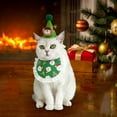 thumbnail image 1 of Conjunto de gorro y babero Salvador Navidad para perros y gatos pequeños Verde, 1 of 10