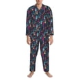thumbnail image 3 of Lsque Colorful Dreamcatcher1 Pattern Long Sleeve Pajama Set for Men - Soft 2-Piece Sleepwear and Loungewear Set with Pockets, Comfy Nightwear-Medium, 3 of 7