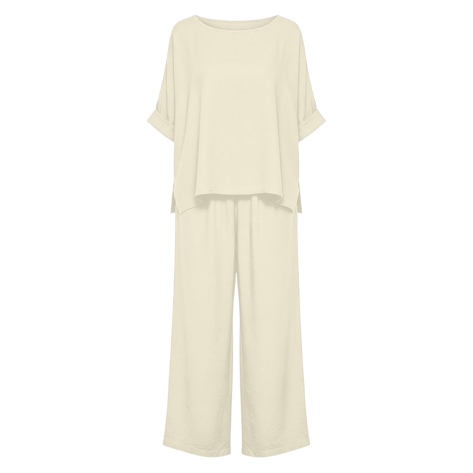 MLCDZ Women 2 Piece Lounge Set Summer Cotton Linen Casual Short