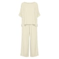 thumbnail image 5 of Jsaierl Cotton Linen Sets for Women 2 Piece Outfits Summer Loose 3/4 Sleeve Oversized Top and Wide Leg Pants Sets Loungewear, 5 of 8