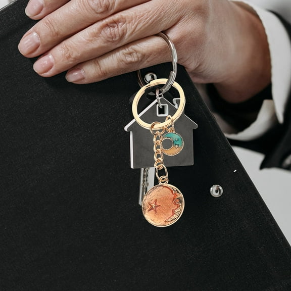 MLINS 2pcs Cute Star Moon Keychain Cute Moon Charm Pendant Star Keychain Women Purse Charms Bag Charms for Birthday Valentine's Mother's Day