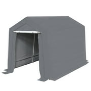 King Canopy 7' x 12' Silver Garage Cover and Front Wall Set