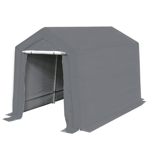 King Canopy 7 ft x 12 ft x 6.5 ft Silver Carport