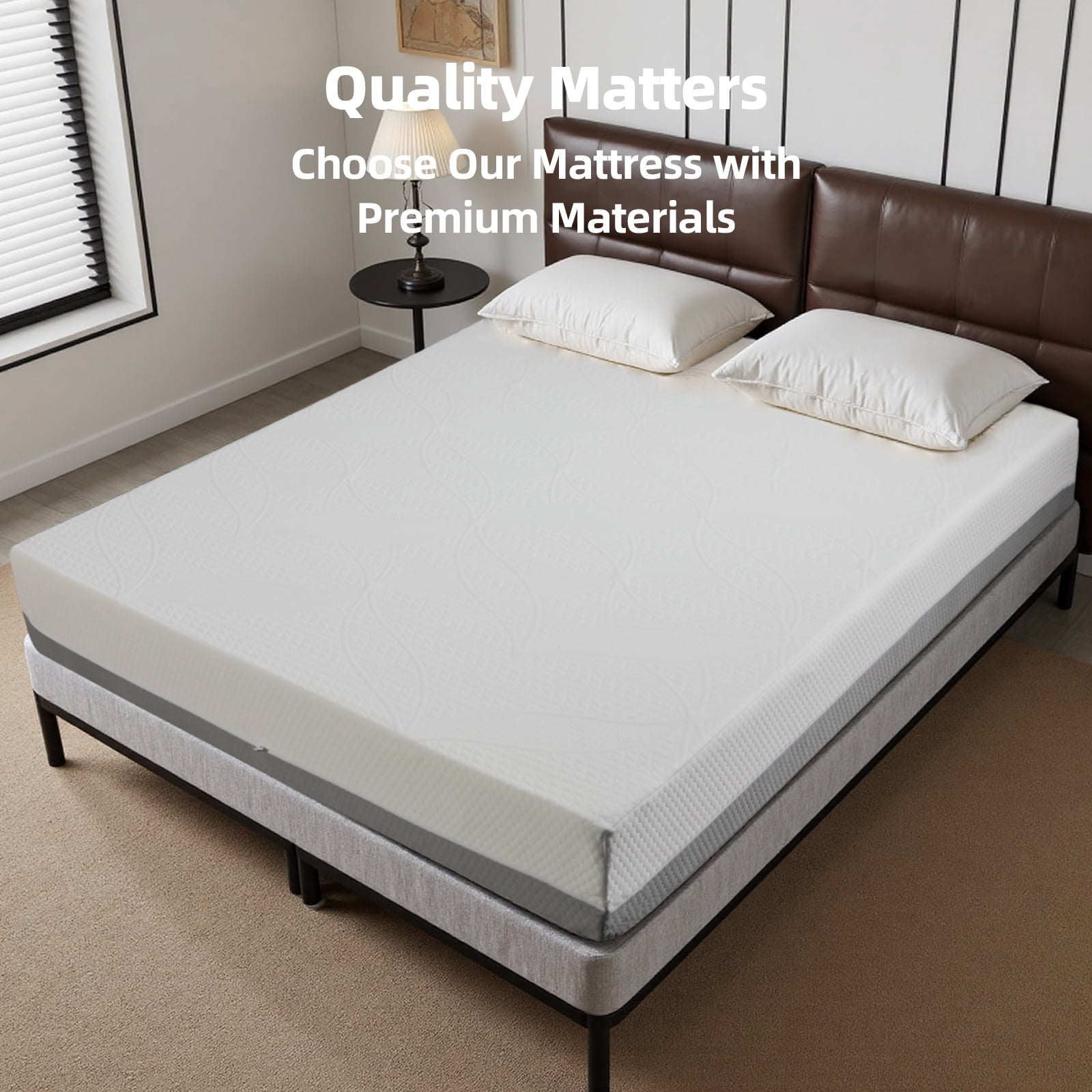 10 Inch King Size Mattress, Gel Memory Foam Cooling Mattress, Made in Japan, 7-Zone Ergonomic Support for Back Pain Relief, Adjustable Bed Friendly, Bed in a Box, White