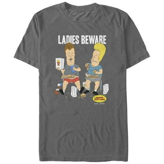 Men's Beavis and Butt-Head Nerd Glasses Graphic Tee Charcoal