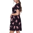 thumbnail image 2 of Balery Poodle Dog Vestidos sueltos de manga corta para mujer, vestidos de verano 2025, vestidos casuales de corte A con vuelo., 2 of 6