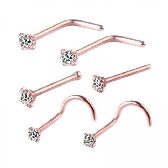 2x6 Anillos De Nariz Con Sacacorchos De Acero Inoxidable Para Hombres Y Mujeres, Cumpleaños,