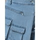 thumbnail image 5 of Falda de mezclilla para mujer INSPIRE CHIC, skort con cremallera decorativa, estilo Y2K, de cintura alta, falda corta de mezclilla tipo envoltura, 2XL, azul grisáceo, 5 of 6