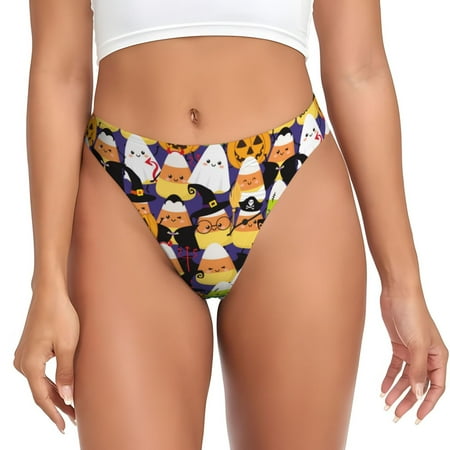 Rateoe Halloween1 Pattern Seamless Women Underwear Thongs No Show Ladies Thong No Line Breathable Comfortable Panties Undies for Women-X-Small